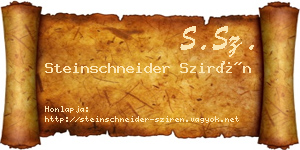 Steinschneider Szirén névjegykártya
